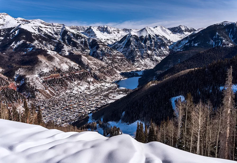 Telluride Colorado and the San Juan Mountains in winter